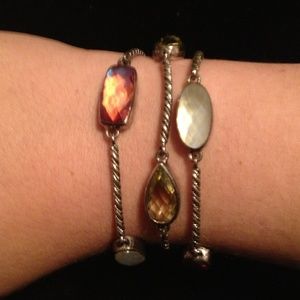 NEW - Lori Bonn triple strand sterling silver br…